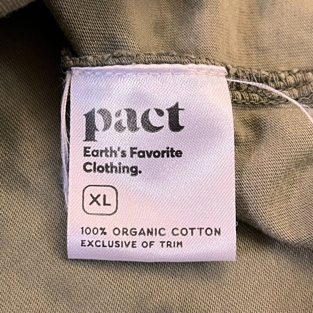 PACT Short Sleeve Tie Waist Dress Women's XL Green Tie Dye Organic Cotton - Picture 8 of 12